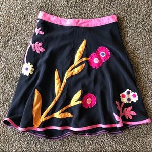 Lapis Floral Embroidered Skirt Size Medium